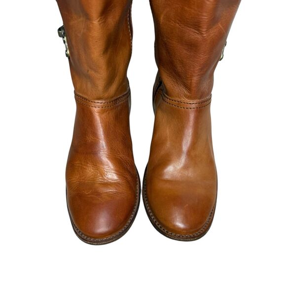 FRYE Paige Women’s 7 Clovertab Cuff Riding Boots Brown Leather Western Boho - Picture 7 of 13